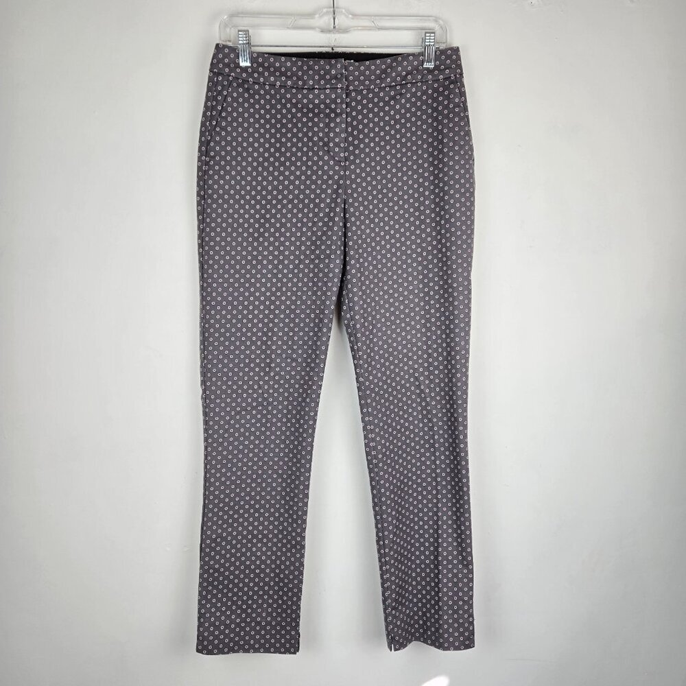 Boden Dress Pants Size 6 Gray Polka Dot Midrise Ankle Length Trousers Office